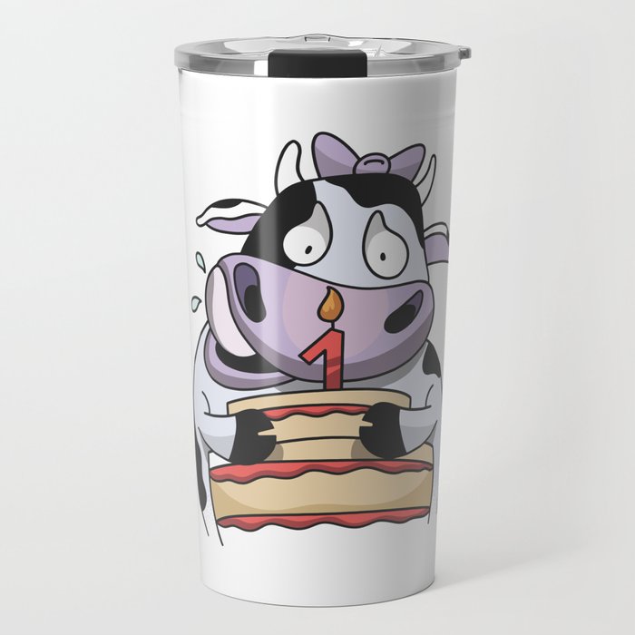 Baby Cow Birthday Fist Anniversary Gift Travel Mug