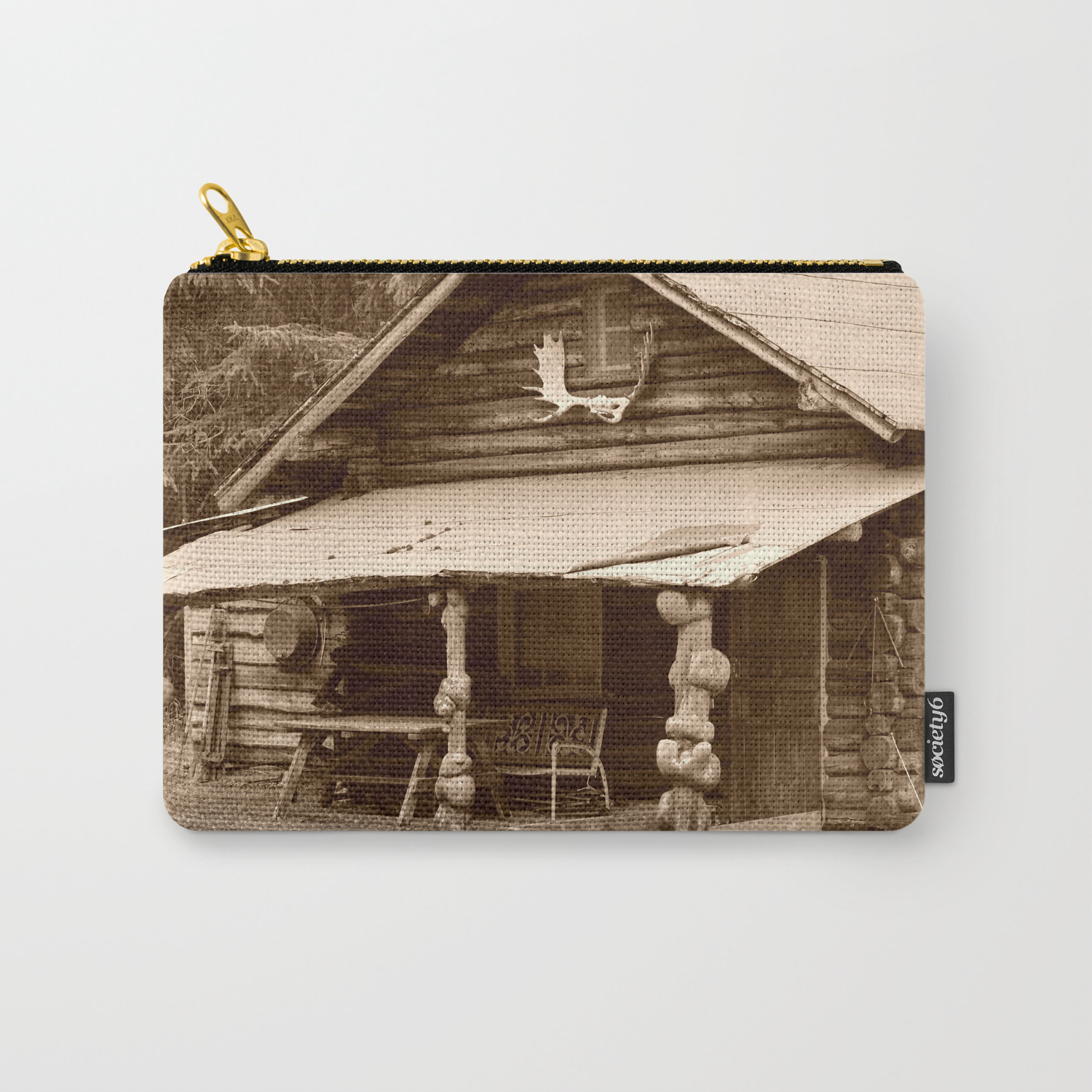 Old Log Cabin Carry All Pouch By Alaskanmommabear Society6