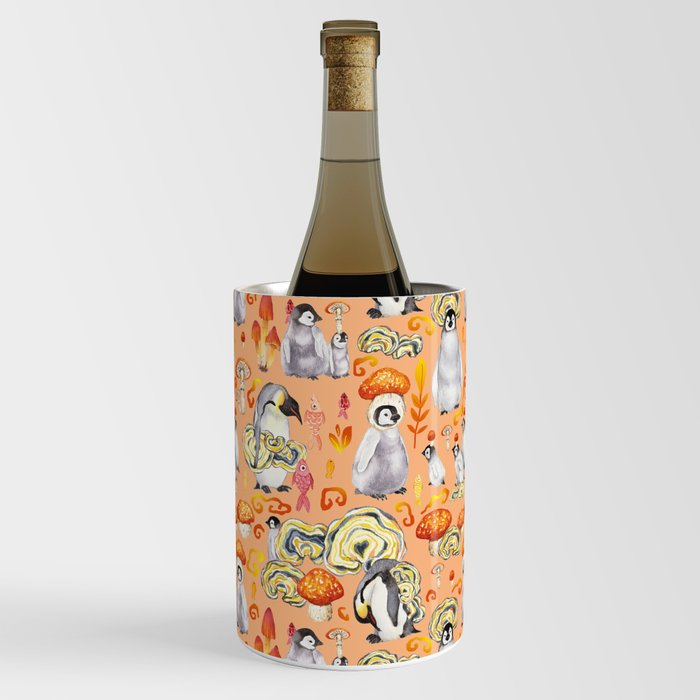 Penguins mushroom family - orange Wine Chiller