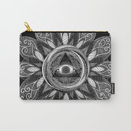 All Seeing Eye Carry-All Pouch | All Seeing Eye, Fine Lines, Black Work, Pen And Ink, Portland Artist, Creepy, Illuminati, Twisted, Satanic, Ink Pen 