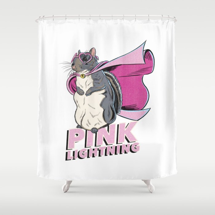 Little Thumbelina Girl: Pink Lightning Ready for Adventure! Shower Curtain
