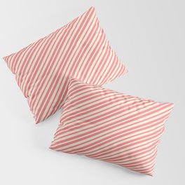 [ Thumbnail: Light Coral and Beige Colored Lines Pattern Pillow Sham ]