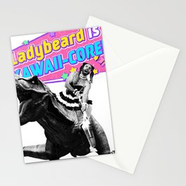 Ladybeard riding a T-Rex Stationery Cards