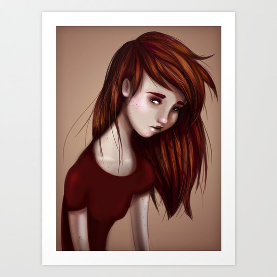 Red Girl Art Print