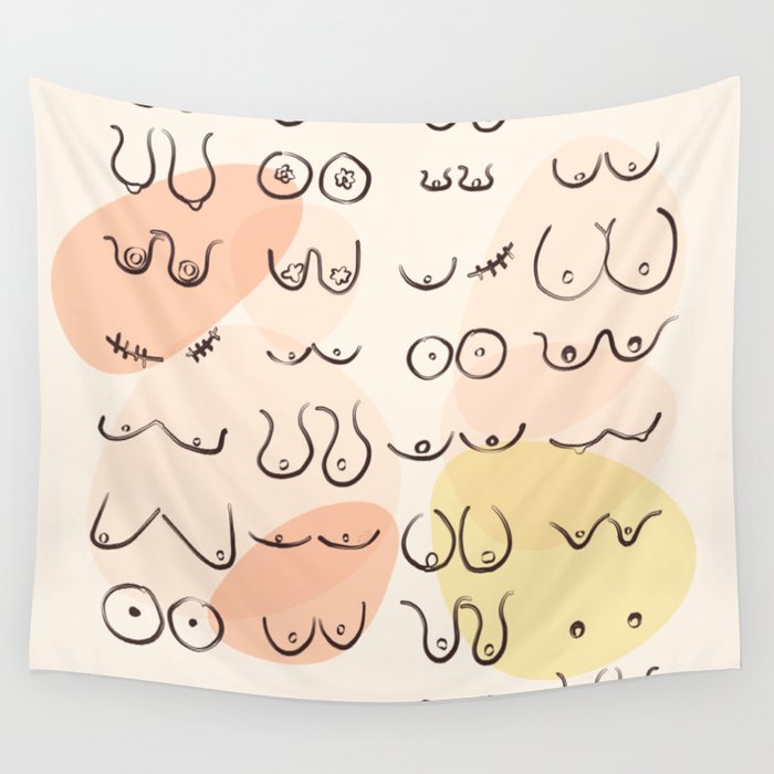 Modern Abstract All Boobies are Beautiful Wall Tapestry