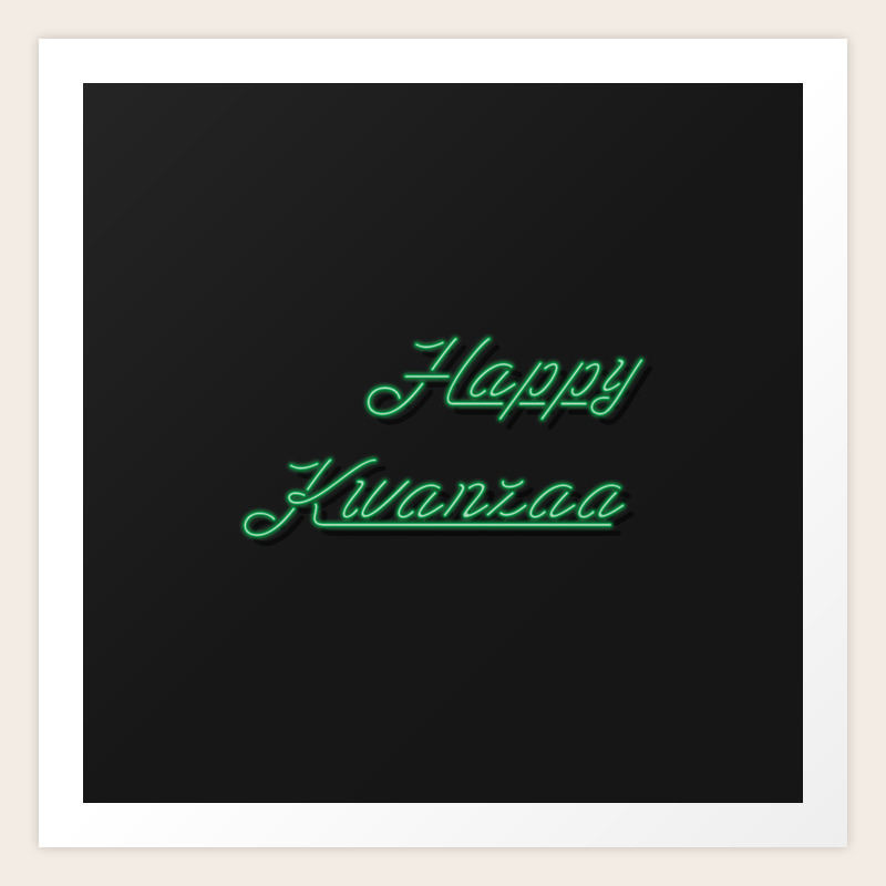 Neon Happy Kwanzaa Art Print By Tyshafferdesign Society6