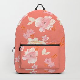 Peaches and Cream Floral Pattern Backpack