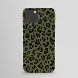 CAMO LEOPARD PRINT – Olive Green | Collection : Punk Rock Animal Prints | iPhone Case