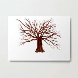 Tree illustration  Metal Print | One, Brown, Large, Drawing, Collection, Botany, Watercolor, Branch, Landscape, Big 