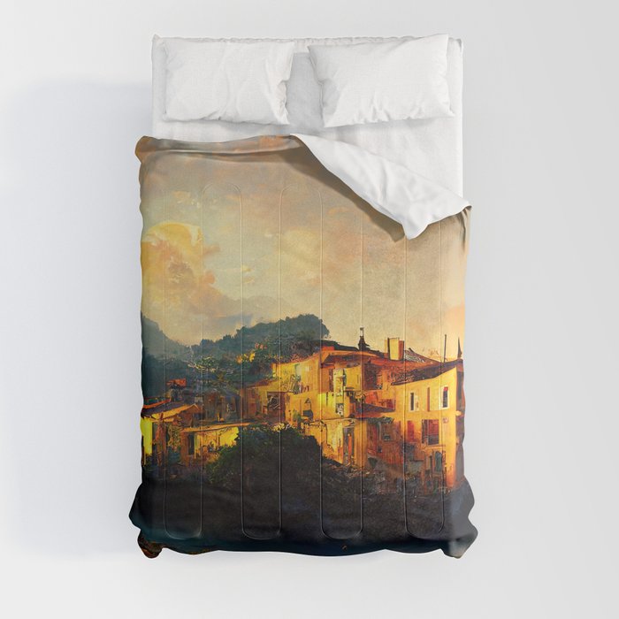 Sunset on the Italian Riviera Comforter