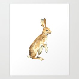 Watercolor Bunny Rabbit Art Print