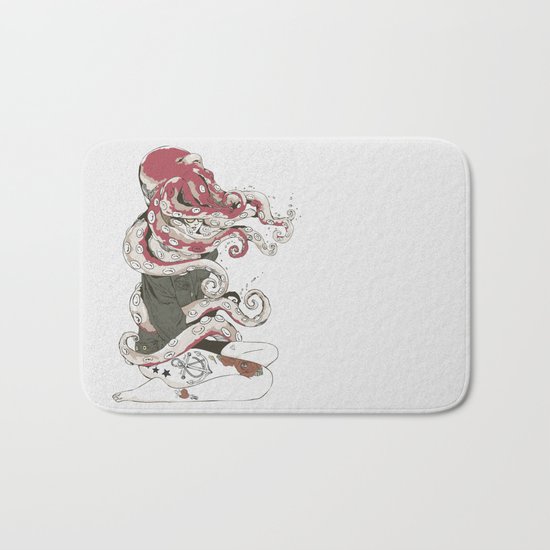My head is an octopus Bath Mat