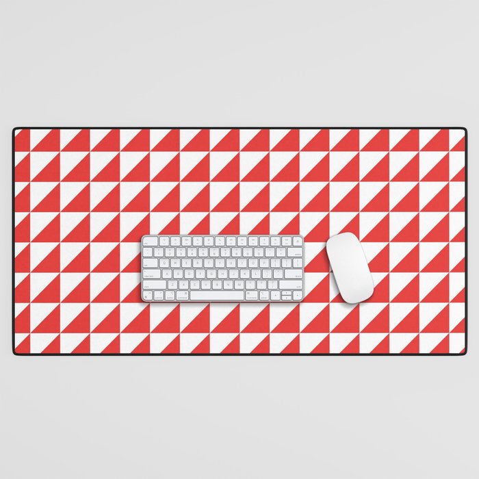 Red Half Triangle Pattern Desk Mat