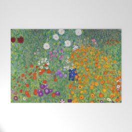 Gustav Klimt Flower Garden Floral Art Nouveau Welcome Mat