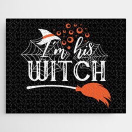 I'm His Witch Funny Halloween Cool Jigsaw Puzzle