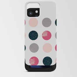 Modern dots, cloud polka, pink print iPhone Card Case