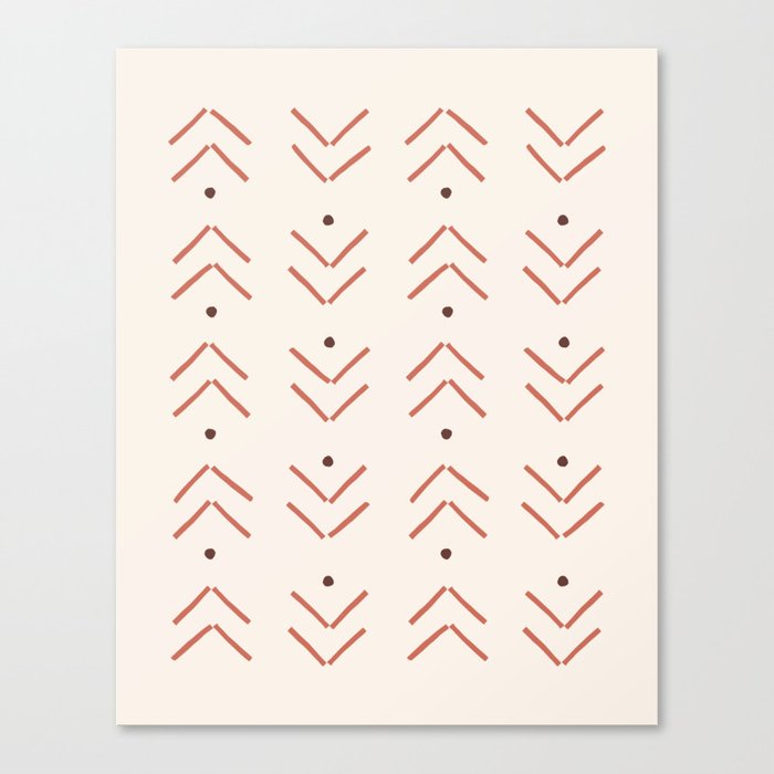 Arrow Geometric Pattern 21 in Earthy Desert Shades Canvas Print
