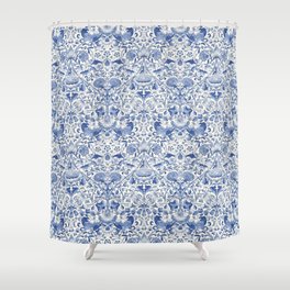 William Morris Vintage Lodden China Blue Toile Shower Curtain