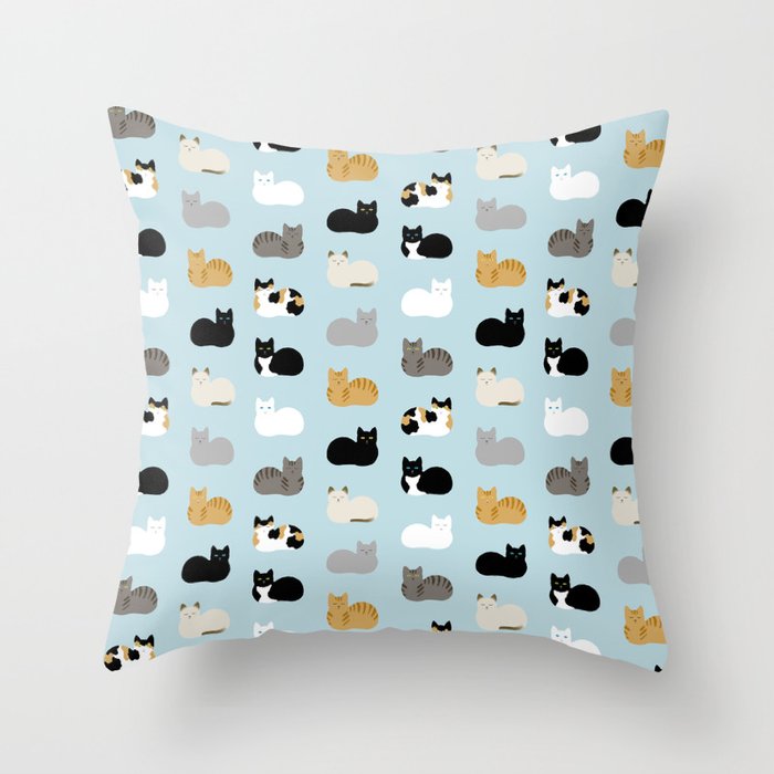 Cat Loaf Print Throw Pillow