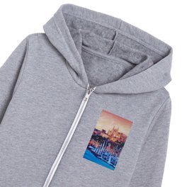 Spain Balearic Island Palma de Majorca with Harbour and Cathedral Kids Zip Hoodie