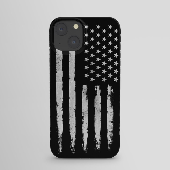 White grunge American flag iPhone Case