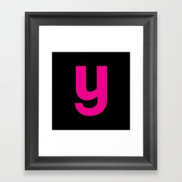 letter Y (Magenta & Black) Framed Art Print