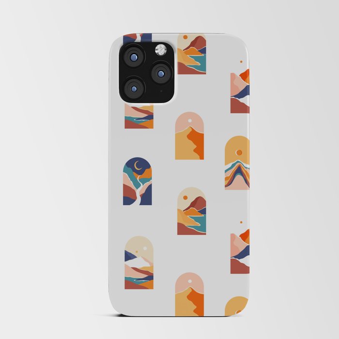 Trendy abstract mountain landscape view seamless pattern iPhone Card Case
