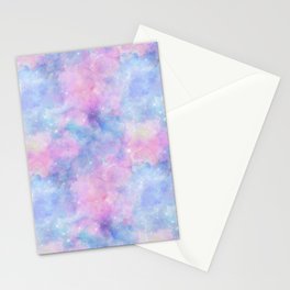 Pink Blue Universe Painting Stationery Card