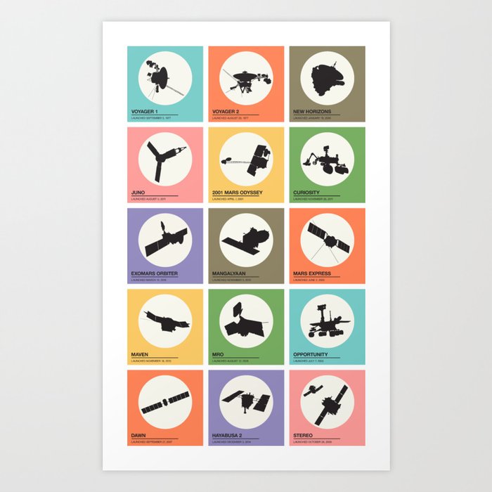 Space Probes Art Print by Ariel Waldman