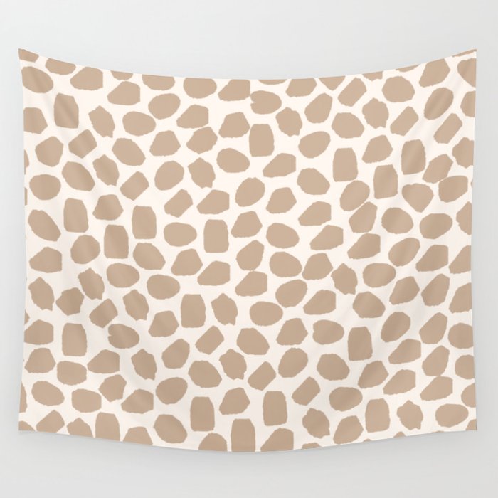 Ink Spot Pattern Buff Beige and Cream Wall Tapestry