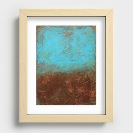 Turquoise and brown  Recessed Framed Print