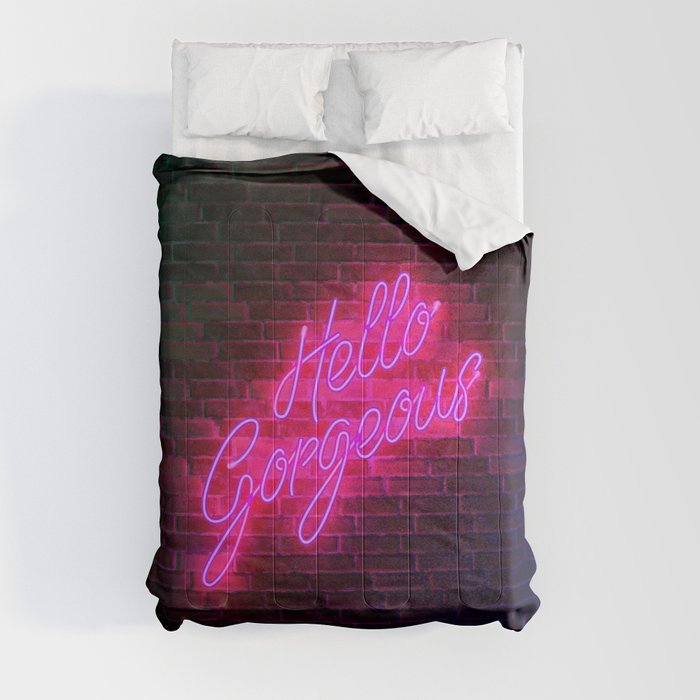 Hello Gorgeous - Neon Sign Comforter