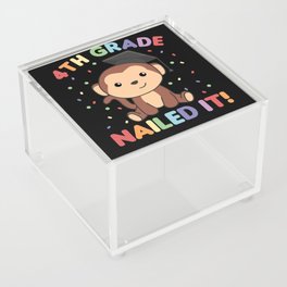 Kids 4th Grade Nailed It Monkey Graduation Acrylic Box