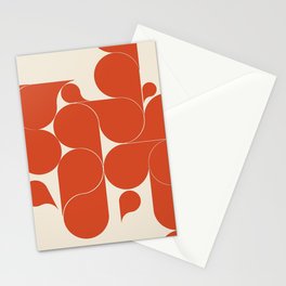 Orange mid century drops Stationery Card