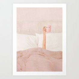 Coffe Cup Art Print | Woman, Cup, Tea, Minimal, Art, Relax, Coffe, Creative, Drawing, Drink 