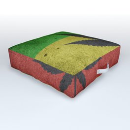 Rastafarian Flag with Marijuana Leaf Outdoor Floor Cushion