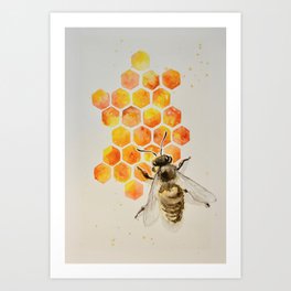 Honey bee Art Print