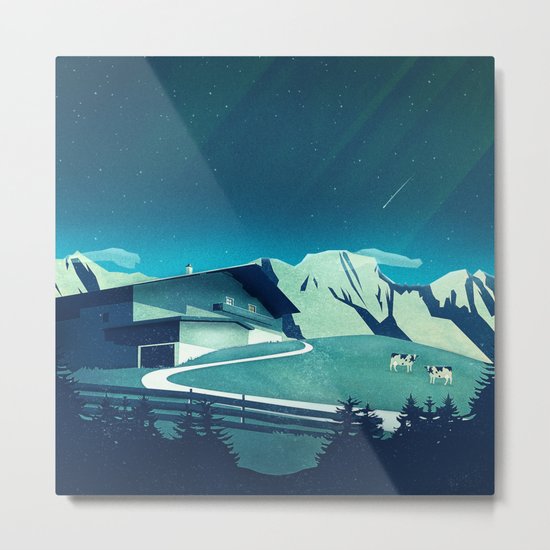 Alpine Hut Metal Print