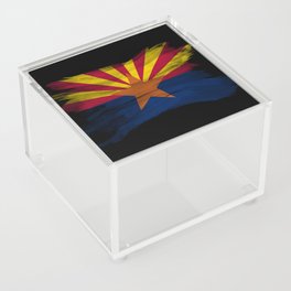 Arizona state flag brush stroke, Arizona flag background Acrylic Box