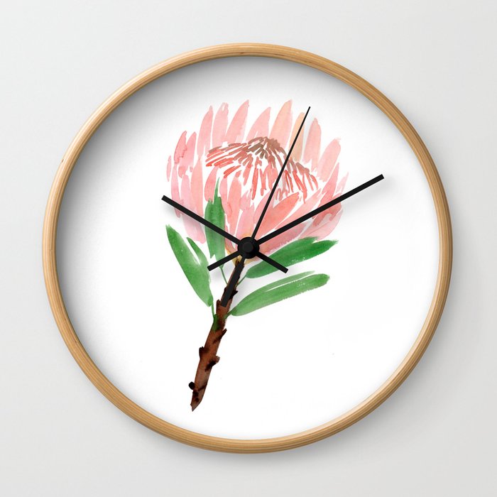 King Protea in Blush Pink Wall Clock