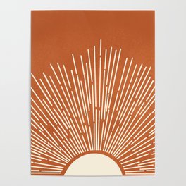Terracota Minimalist Sun Poster
