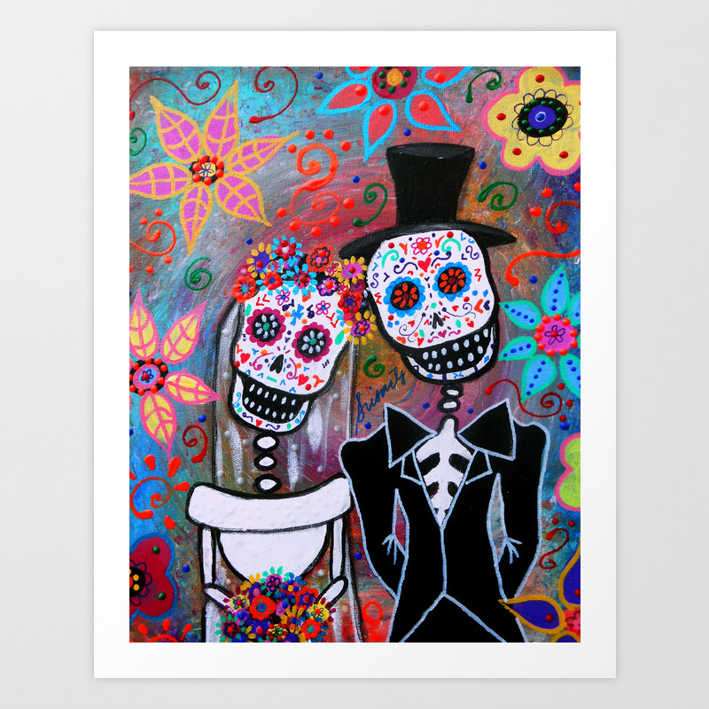 Day Of The Dead Wedding Couple Love Painting Magician Magic Art
