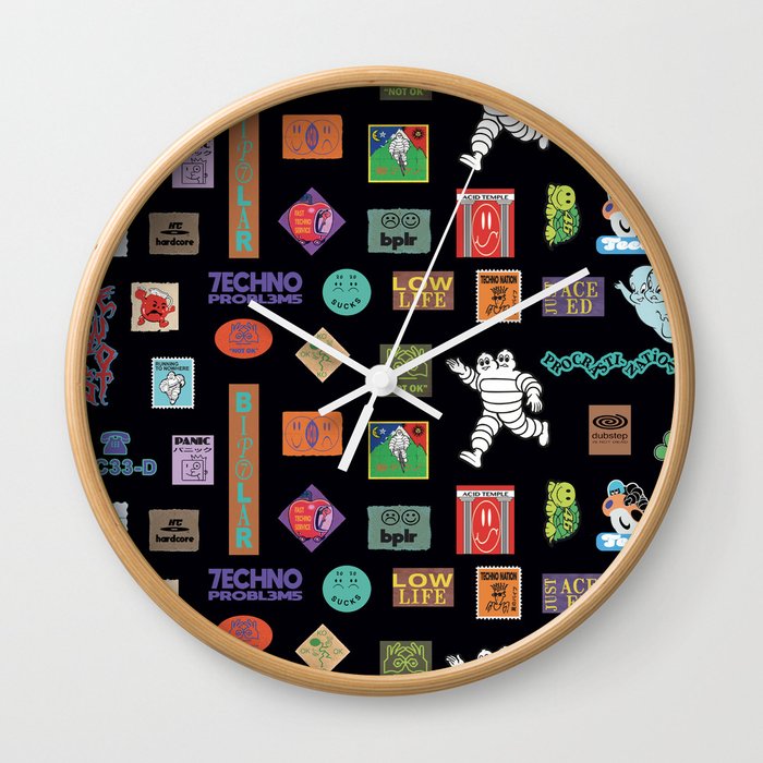 Stamps Pattern Wall Clock