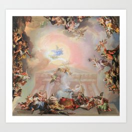 Renaissance Painting Angels Cherubs Aesthetic Allegorical Scene Art Print
