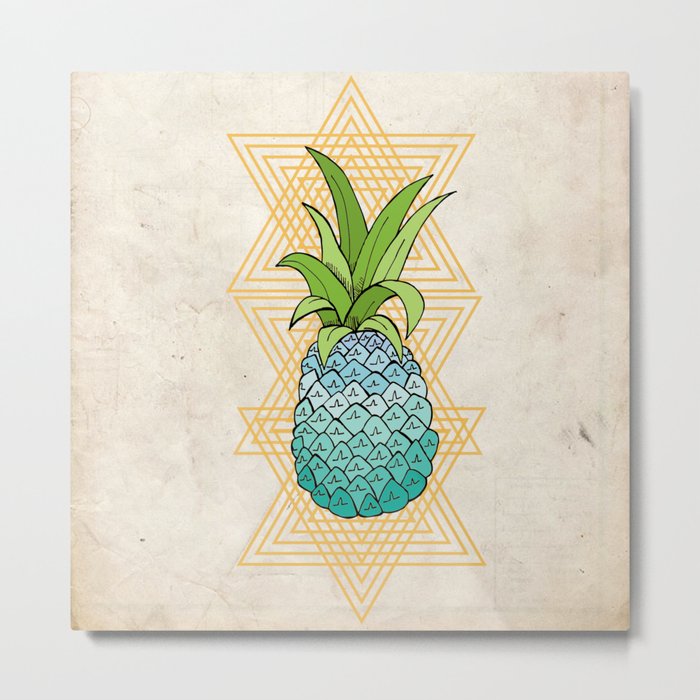 The Pineapple Blues Metal Print
