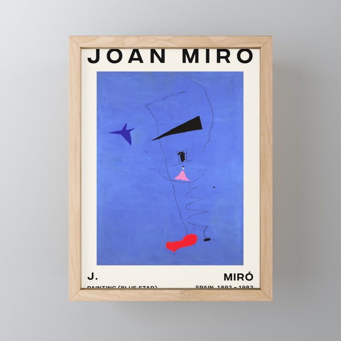 Joan Miro - Painting (Blue Star) - Exhibition Poster - Art Print - Vintage  Painting Framed Mini Art Print by ArtAndCulture