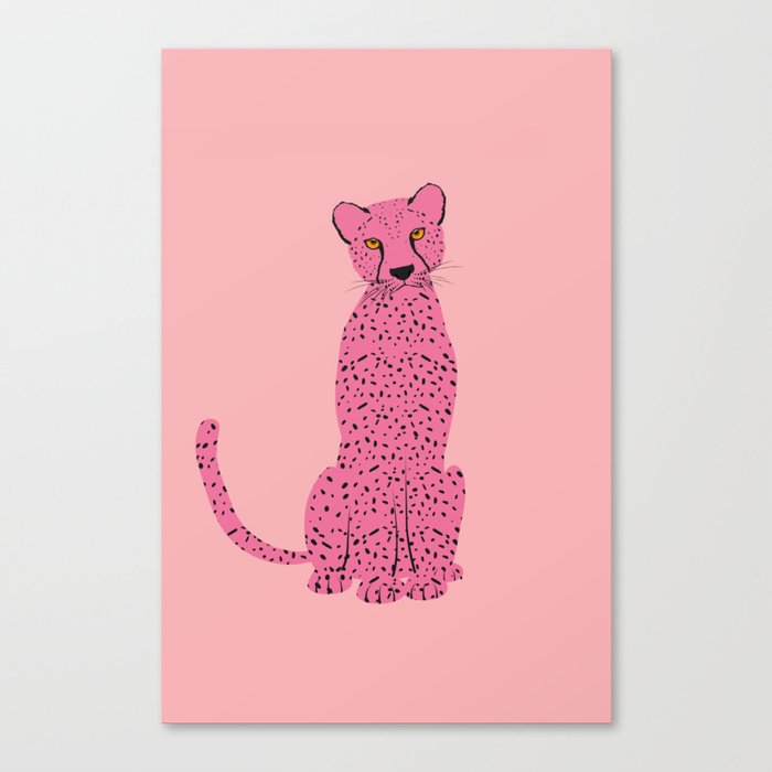 Preppy Aesthetic - Cute Pink Cheetah Canvas Print