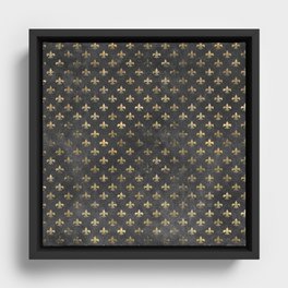 Beautiful Black And Gold  Pattern Framed Canvas