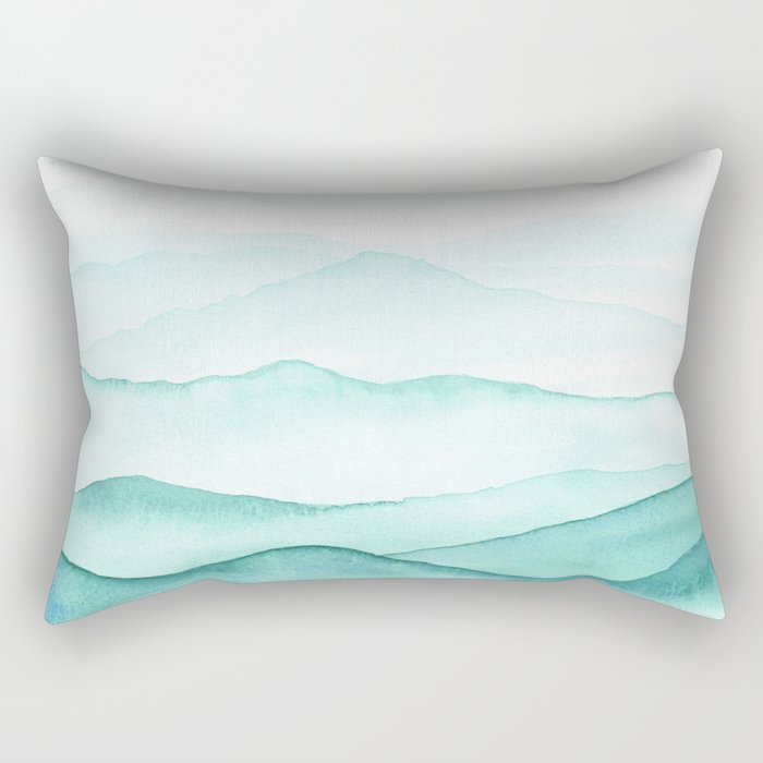Mint Mountains Rectangular Pillow