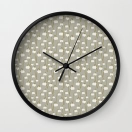 Pitcher Plant Taupe Wall Clock